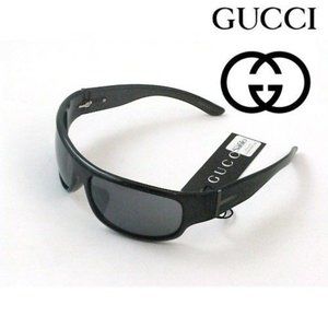 Vintage Y2K Gucci GG 1568/s Sunglasses Black Unisex Wraparound Shield